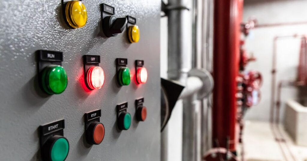 Painel de controle com falhas ou apagado